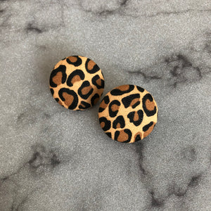 Leopard Button Earring